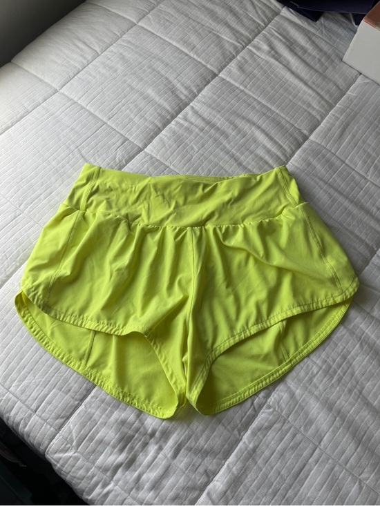 Pants - Neon yellow running shorts with back pocket, size XL